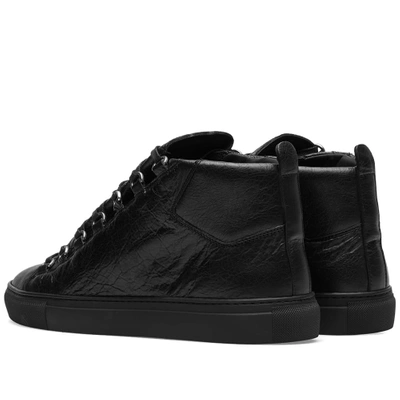 Shop Balenciaga Arena Leather High Sneaker In Black