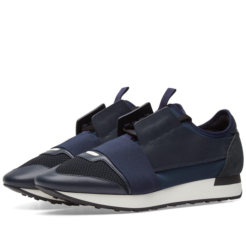 balenciaga race runner black and blue