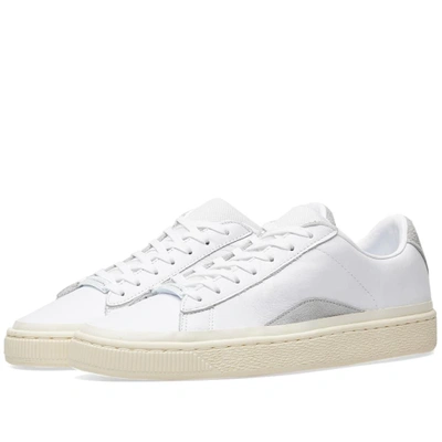 Puma Men's Han Kjobenhavn Basket Leather Lace-up Sneakers In White |  ModeSens