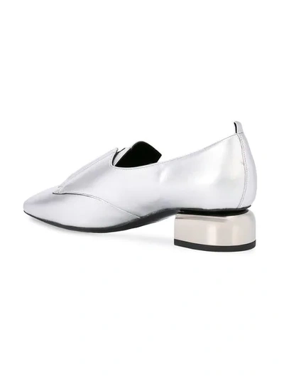 Shop Pierre Hardy Pointed Toe Loafers - Metallic