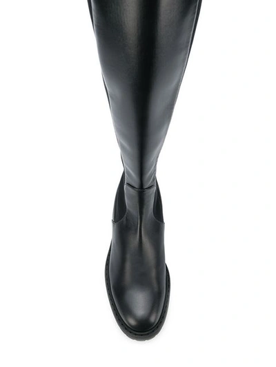 Shop Fendi Logo Knee-length Boots - Black