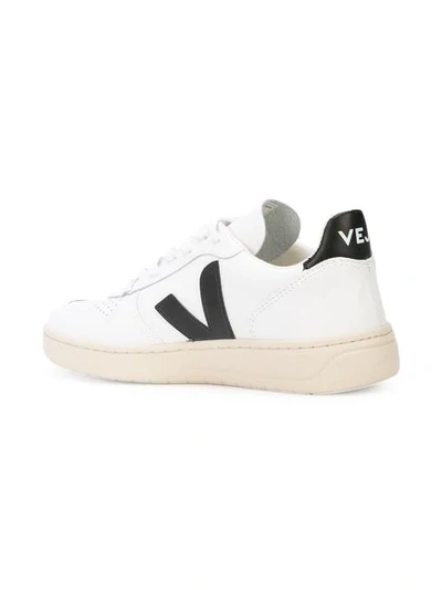 Shop Veja Perforated Toe Sneakers  In Extra White/black