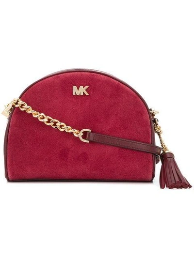 Shop Michael Michael Kors Logo Zipped Crossbody Bag In Red