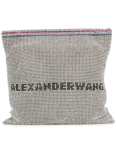 Shop Alexander Wang Crystal Embellished Pouch - Metallic