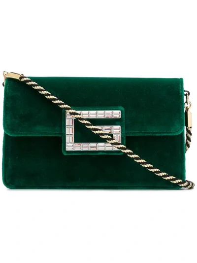 Shop Gucci Square G Shoulder Bag In 3174 Green