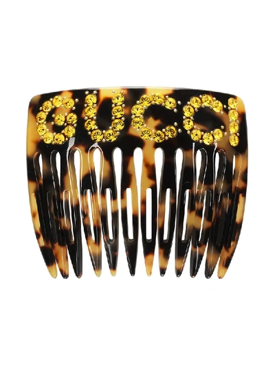 Shop Gucci Crystal  Hair Comb - Black