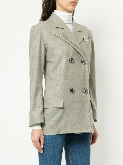 Shop Anouki Double Breasted Blazer In Grey