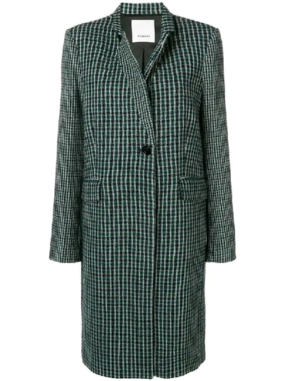 Shop Pinko Checked Single Breasted Blazer In Green