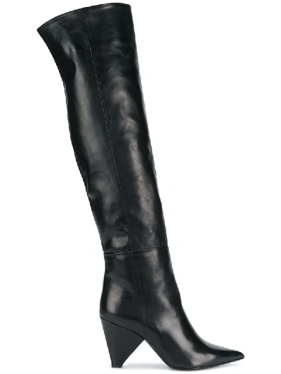 Shop Aldo Castagna Pointed Over-the-knee Boots - Black