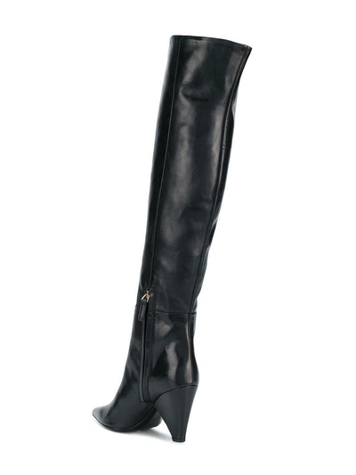 Shop Aldo Castagna Pointed Over-the-knee Boots - Black