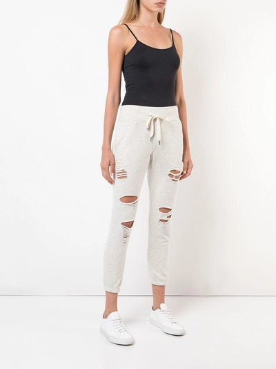 Shop Nsf Sayde Distressed Track Trousers In White