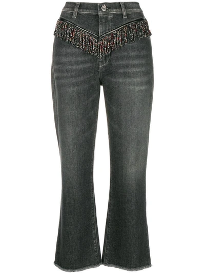 Shop Pinko Micky Cropped Jeans In Black