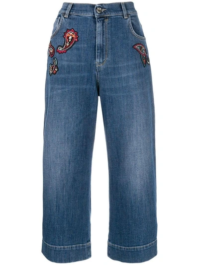 Shop Pinko Brenda Cropped Jeans In Blue