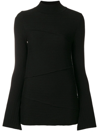 Shop Pinko Fitted Knit Top In Black