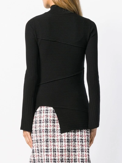 Shop Pinko Fitted Knit Top In Black