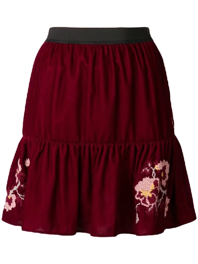 Shop Pinko Flared Mini Skirt In Red
