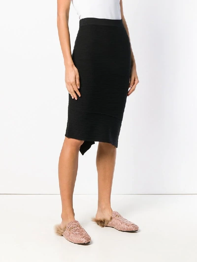 Shop Pinko Ribbed Pencil Skirt In Black