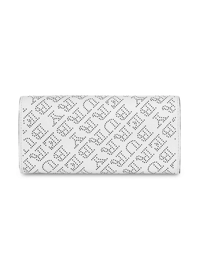 Shop Burberry Perforated Continental Wallet - White