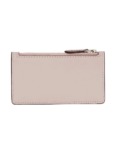 Shop Burberry Small Scale Check And Leather Card Case In Pink