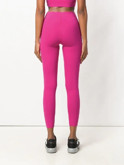 Shop Pinko Scalloped Zip Leggings In Pink