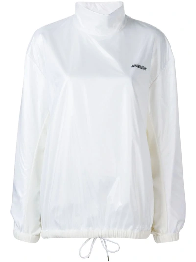 Shop Ambush Turtleneck Logo Print Sweatshirt - White