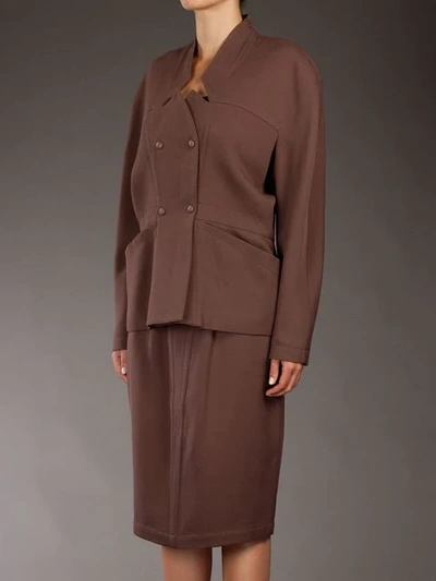 Shop Mugler Thierry  Vintage Pocket Suit - Brown