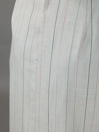 Pre-owned Krizia Vintage Pin Stripe Skirt Suit In Brown