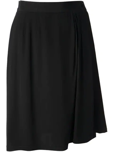 Pre-owned Saint Laurent 1996 Wrapped Skirt In Black