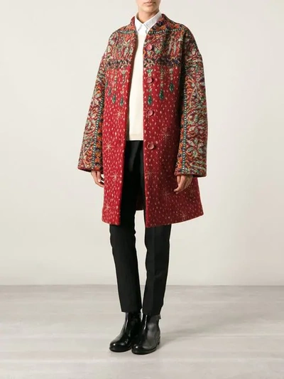 Shop Missoni Vintage Oversized Coat - Multicolour