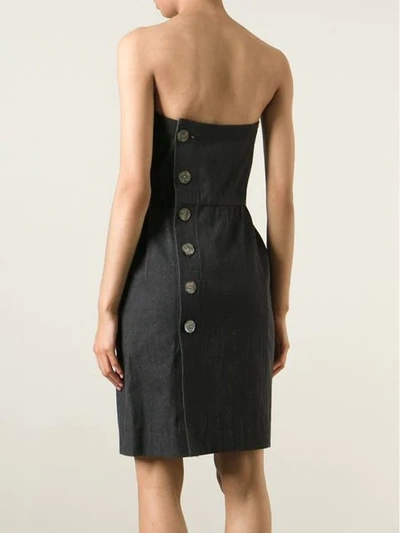 Pre-owned Saint Laurent Strapless Dress In Grey