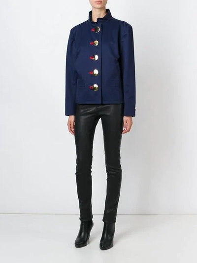 Pre-owned Saint Laurent Oversized Button Fastening Jacket In Blue