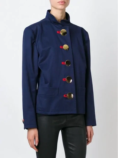 Pre-owned Saint Laurent Oversized Button Fastening Jacket In Blue