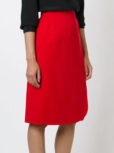 Pre-owned Saint Laurent Yves   Wrap Front Skirt - Red