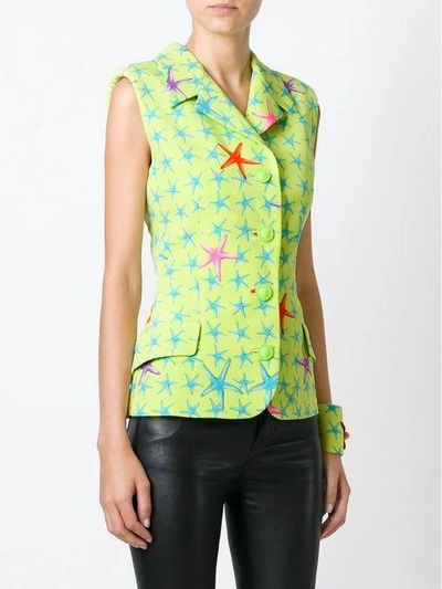 Pre-owned Versace Starfish Print Vest In Green