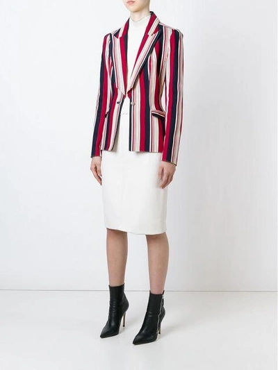 Shop Mugler Thierry  Vintage Striped Blazer - Red