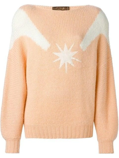 Shop Mugler Thierry  Vintage Star Motif Sweater - Pink