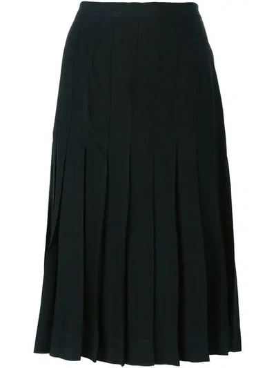 Pre-owned Saint Laurent Pleated Skirt In Black