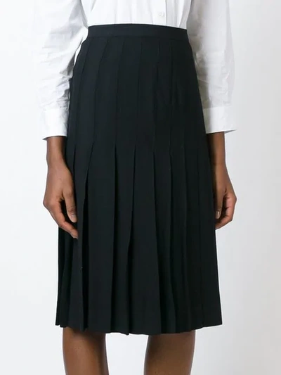 Pre-owned Saint Laurent Pleated Skirt In Black