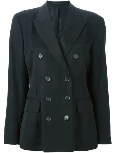 Pre-owned Yohji Yamamoto Vintage Double Breasted Blazer In Black