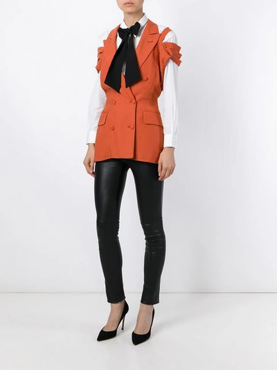 Shop Jean Paul Gaultier Vintage 'voyage Autour Du Monde En 168 Tenues' Blazer - Orange