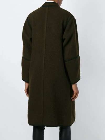 Pre-owned Saint Laurent Toggle Coat In Brown