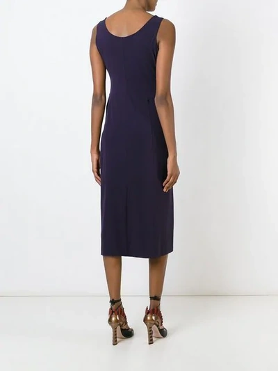 Shop Prada Vintage Round Neck Maxi Dress - Purple