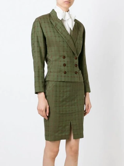 Shop Alaïa Vintage Skirt And Jacket Suit - Green