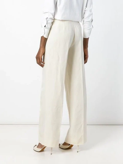 Pre-owned Prada Wide Leg Trousers In White