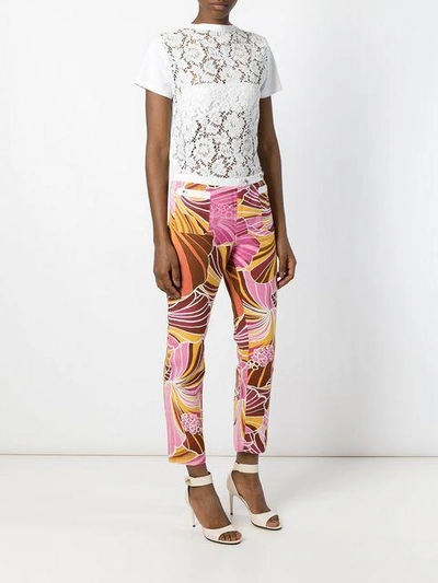 Pre-owned Dolce & Gabbana Printed Trousers In Pink