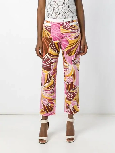 Pre-owned Dolce & Gabbana Printed Trousers In Pink
