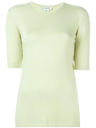 Pre-owned Celine Short Sleeved Sweater In Green