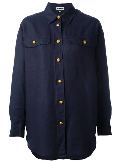 Pre-owned Jil Sander Vintage 古着超大款衬衫 - 蓝色 In Dark Blue