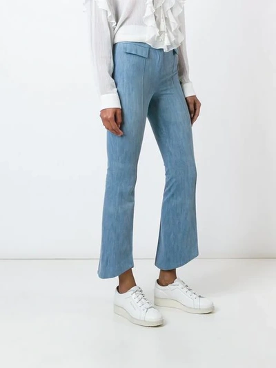 Shop John Galliano Bootcut Trousers - Blue