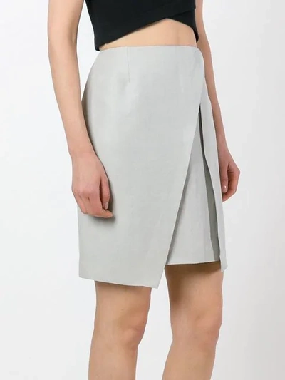 Pre-owned Romeo Gigli Vintage Pleat Detail Skirt In Grey